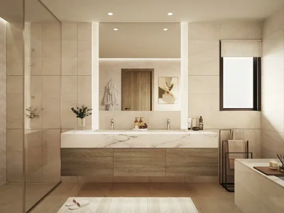 Zespół mieszkaniowy New villas and townhouses in a gated residence District 11 Opal Gardens with beaches, in the quiet residential area of MBR, Dubai, UAE