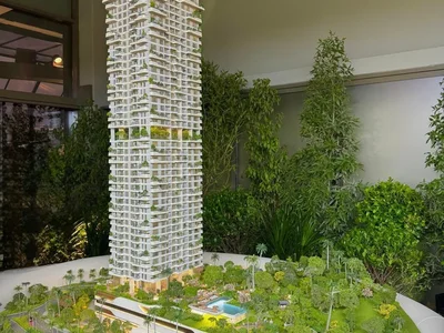 Wohnanlage New high-rise project Talea with a swimming pool, a spa and a co-working space, Forest District, Dubai, UAE