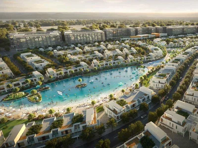 Wohnanlage New complex of townhouses Riverside with a spa center, event areas and a kids' adventure park, Damac Hills, Dubai, UAE