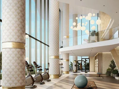 Zespół mieszkaniowy Luxury penthouse with a private pool and a panoramic gardens in new Sensia Residence with lounge and co-working spaces, Port Rashid, Dubai