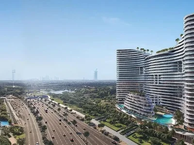 Wohngebäude Apartments mit Blick auf den Burj Khalifa in der Business Bay