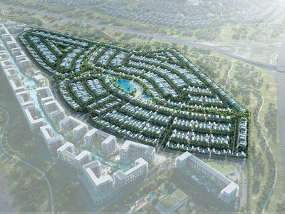 Wohnanlage New complex of townhouses Riverside with a spa center, event areas and a kids' adventure park, Damac Hills, Dubai, UAE