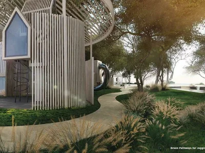 Residential complex New Sonate Residence with swimming pools, a lounge area and a co-working area, JVT, Dubai, UAE