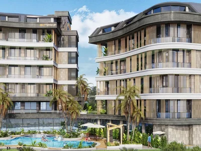 Zespół mieszkaniowy New residential complex with a swimming pool, a lounge area and around-the-clock security, Oba, Alanya, Turkey