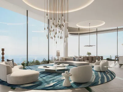 Zespół mieszkaniowy Luxury penthouse with a private pool and a panoramic gardens in new Sensia Residence with lounge and co-working spaces, Port Rashid, Dubai