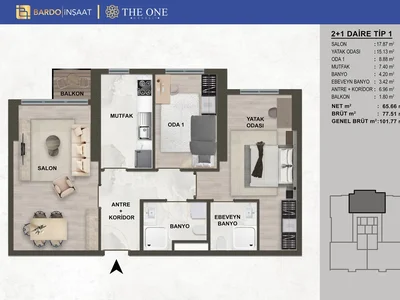 Residential complex A package of affordable apartments for Turkish citizenship.
