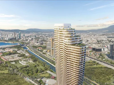 Residential complex New high-rise residence with swimming pools and a green area close to the coast, Izmir, Turkey