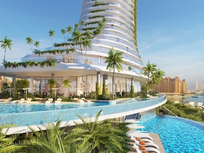 Complexe résidentiel Como Residences — tall residential complex by Nakheel with artificial lakes and sandy beach in Palm Jumeirah, Dubai