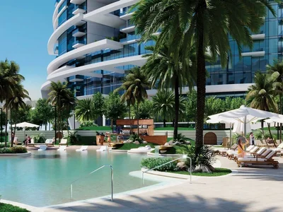 Complexe résidentiel New high-rise residence Damac Casa with swimming pools and gardens, Dubai Media city, Dubai, UAE