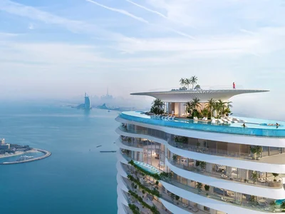Complexe résidentiel Como Residences — tall residential complex by Nakheel with artificial lakes and sandy beach in Palm Jumeirah, Dubai