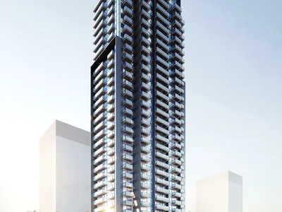 Wohnanlage New high-rise residence Lilium Tower with a swimming pool in the prestigious area of JVT, Dubai, UAE