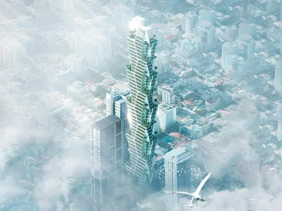 Residence Rising 296.5m with 67 floors in the heart of BKK1, Phnom Penh