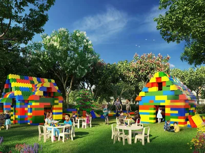 Wohnanlage Malta townhouses surrounded by lagoons and sandy beaches, DAMAC Lagoons, Dubai, UAE