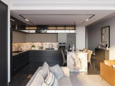 Residential complex New residence Jardin Astral with a swimming pool, a co-working area and lounge areas, Jumeirah Garden city, Dubai, UAE