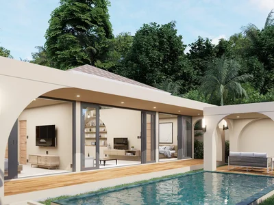 Wohnanlage New complex of villas on the first sea line, 5 minutes from the beach, Samui, Thailand