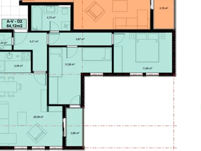 Wohnviertel Stan 64 m² na Prodaju – Stari Aerodrom, Podgorica