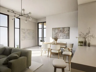 Complexe résidentiel New Aria Heights Residence with swimming pools and restaurants in the prestigious area of JVC, Dubai, UAE