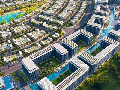 Complexe résidentiel New residential complex Damac Riverside Views with floating restaurant and spa, Dubailand, Dubai, UAE