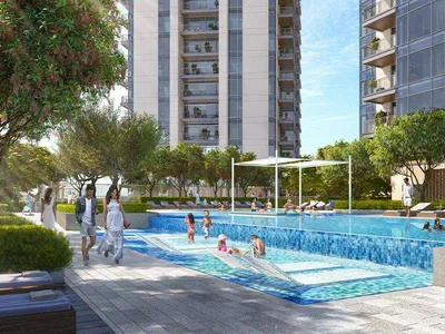 Complejo residencial New apartments in a prestigious residential complex Creek Rise Towers on an island in Dubai Creek Harbour, UAE