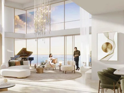 Zespół mieszkaniowy New high-rise residence Mar Casa with a beach, swimming pools and a spa center, Maritime City, Dubai, UAE