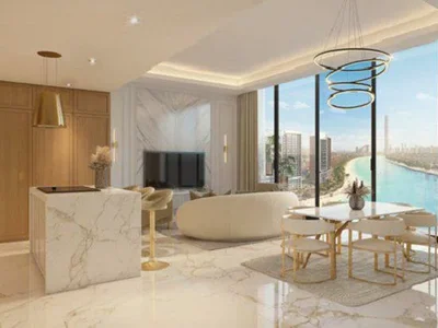 Zespół mieszkaniowy New residence Riviera IV with beaches and gardens in the city center, MBR City, Dubai, UAE