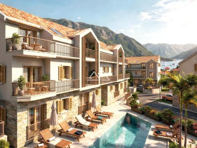 Wohnanlage Modern residential complex in Risan Bay of Kotor