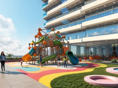 Complexe résidentiel High-rise residential complex Timez with a wide range of amenities in the Silicon Oasis area, Dubai, UAE