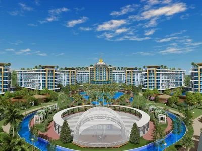 Complexe résidentiel New beachfront residence with a private beach and a 5-star hotel in a picturesque area, Turkler, Alanya, Turkey