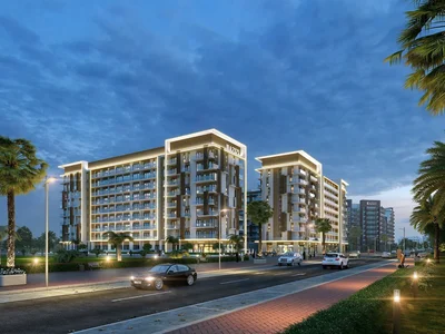 Residential complex New residence Beach Oasis 2 with a swimming pool and a manmade beach, Dubai Studio City, Dubai, UAE