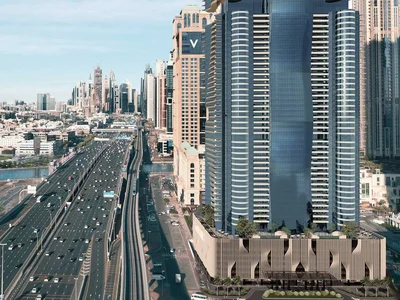 Complexe résidentiel Al Habtoor Tower — high-rise residence by Al Habtoor Group with a swimming pool and a lounge area in Business Bay, Dubai