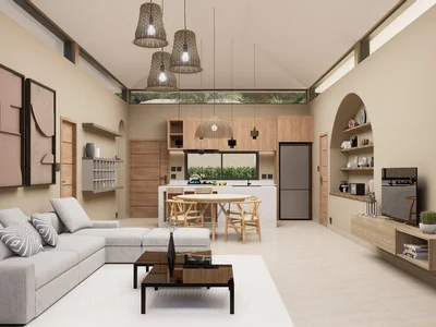 Wohnanlage New complex of villas on the first sea line, 5 minutes from the beach, Samui, Thailand
