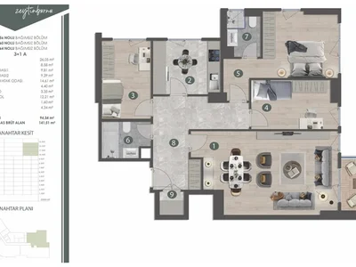 Zespół mieszkaniowy Luxurious 3+1 apartment in Zeytinburnu area with sea view.