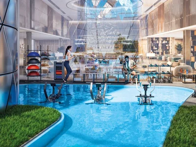 Complexe résidentiel High-rise residential complex Timez with a wide range of amenities in the Silicon Oasis area, Dubai, UAE