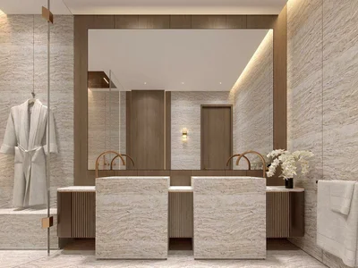Complejo residencial New high-rise Sky Tower Residence with a pool, a garden and a restaurant close to the canal, in the central area of Business Bay, Dubai, UAE