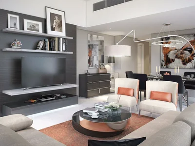 Residential complex New residence Bellavista with parks and tennis courts close to Palm Jumeirah and Dubai Marina, Damac Hills, Dubai, UAE