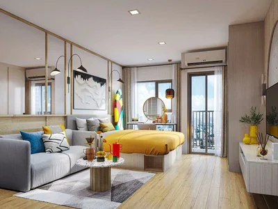Complejo residencial Residential complex with panoramic views of the river and the city, next to the metro station, Bangkok, Thailand