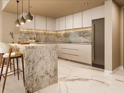 Wohnanlage New Milos Residence with a swimming pool and a fitness center, Dubai Land, Dubai, UAE