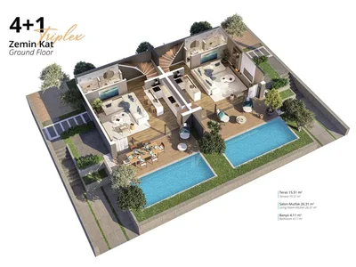 Villa Four bedroom triplex villa 700 meters from the sea.