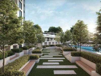 Wohnanlage The Crest Grande — spacious apartments by Sobha in a modern residence with a pool in Sobha Hartland, Dubai