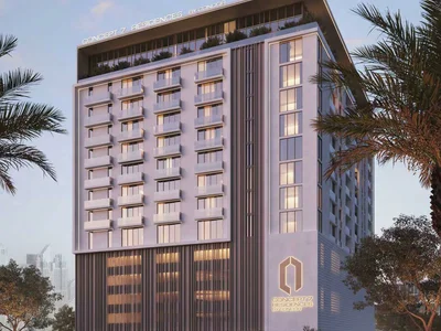 Zespół mieszkaniowy New complex of furnished apartments Concept 7 with swimming pools and a wellness center close to Palm Jumeirah, JVC, Dubai, UAE