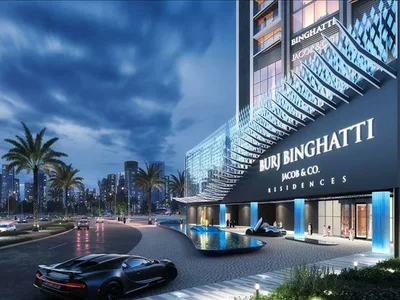Complexe résidentiel Burj Binghatti Jacob Residences — luxury high-rise residence with a swimming pool and a spa center near a yacht club in Business Bay, Dubai