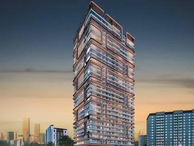 Zespół mieszkaniowy New residence Empire Lakeviews Liwan with swimming pools, a mini golf course and a co-working area in the vibrant area of Liwan, Dubai, UAE