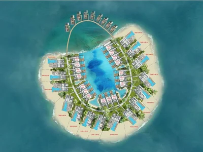 Complexe résidentiel German style villas next to the beach and lagoon, The World Islands, Dubai, UAE