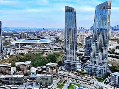 Residential complex Luxury apartments in the Skyland Istanbul skyscraper in the center of Istanbul.