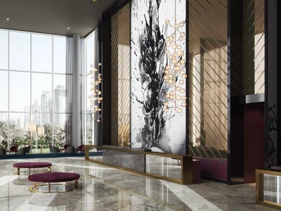 Wohnanlage Aykon Heights residential complex with views of the harbor, water channel and city, Business Bay, Dubai, UAE