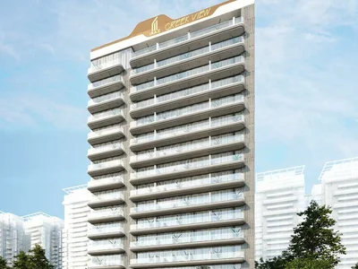 Complejo residencial New residence Iraz Creek View with a swimming pool and gardens on the shore of Dubai Creek, Al Jaddaf Waterfront, Dubai, UAE