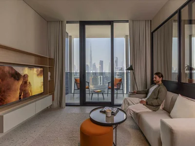 Complejo residencial UPSIDE Living — furnished apartments in a new residence by SRG Holding with a swimming pool and conference rooms in the modern district of Business Bay, Dubai