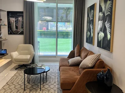 Complexe résidentiel New complex of furnished apartments Maimoon Gardens with a swimming pool, a waterfall and sports grounds, JVC, Dubai, UAE