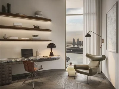 Zespół mieszkaniowy New residence One Sankari (Flagship) with swimming pools, tennis courts and a business lounge, Business Bay, Dubai, UAE