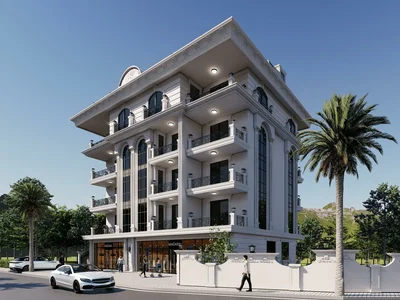 Wohnanlage Residential complex with swimming pool, stores and and recreation areas, with views of sea and mountains, Antalya, Turkey